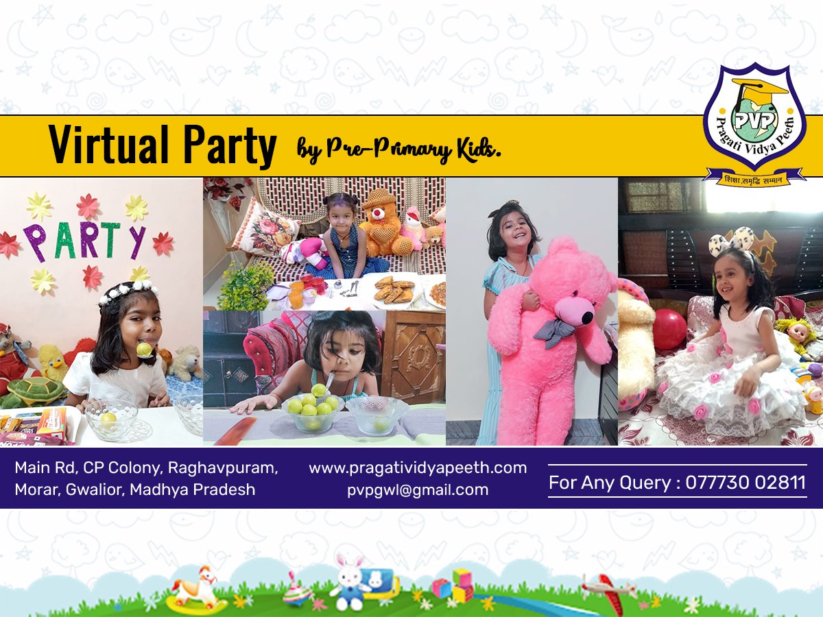 Our lovely students of Pragati Vidya Peeth (Pre-Primary classes), participated in Virtual Party